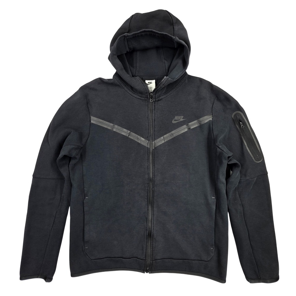 Nike Tech Fleece Full Zip Hoodie Mens Large Tall Black Chevron Windrunner Faded